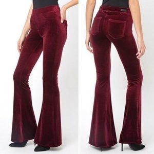 BlankNYC Waverly Red Velvet Flare Pants